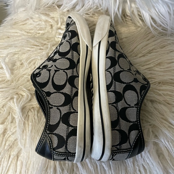 Coach Black and White Sneakers with Signature Design
Pattern. - Picture 2 of 11